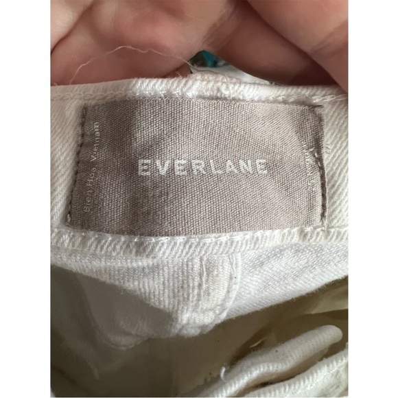 Everlane Women's High Rise Kick Crop Jeans Raw Hem Denim White Size 25R - Picture 9 of 11
